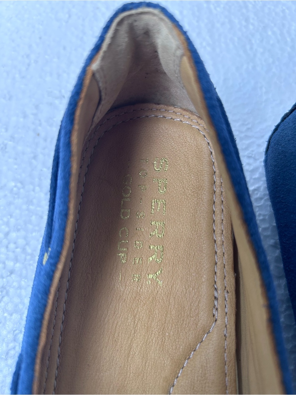 Sperry Navy Blue Suede Penny Loafers 8 - Picture 5 of 11